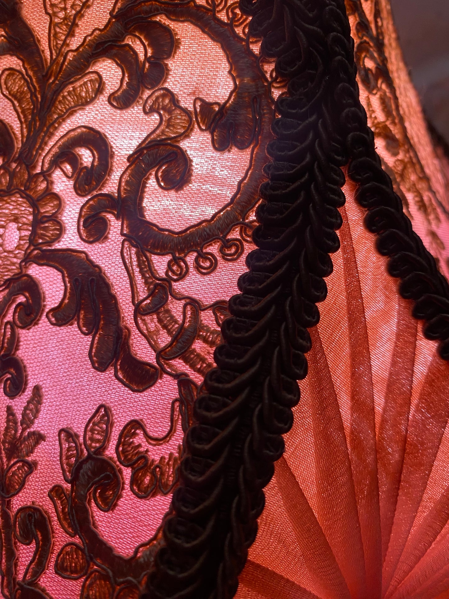 Lyra: silk, chiffon and lace handcrafted lampshade