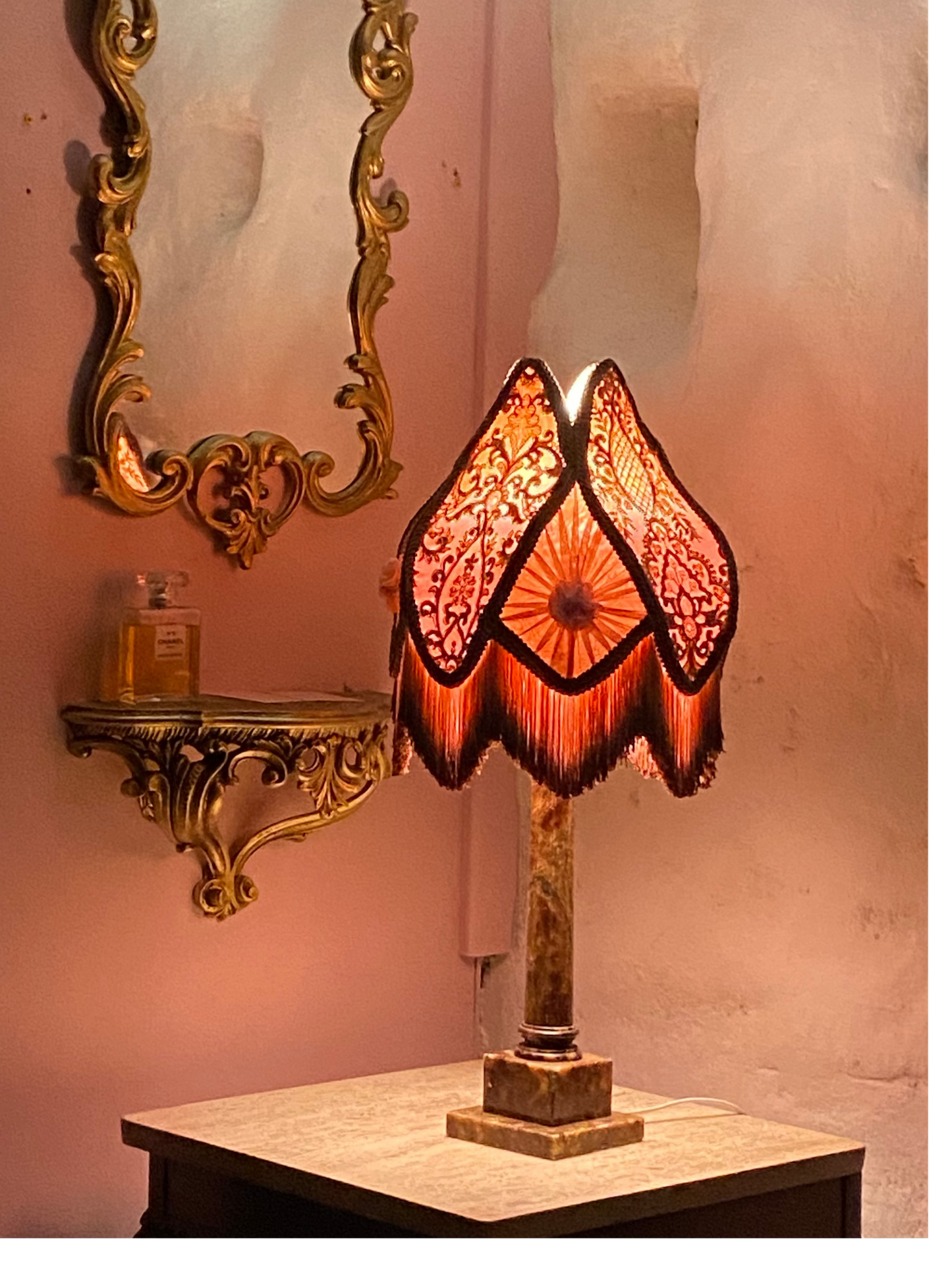 Lyra: silk, chiffon and lace handcrafted lampshade