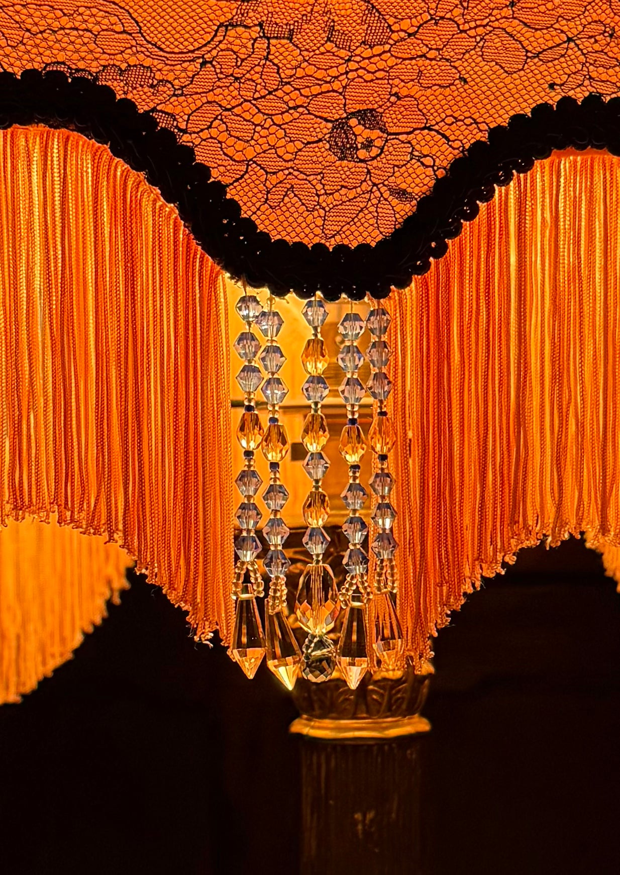 Coral & Blue drawing room shade